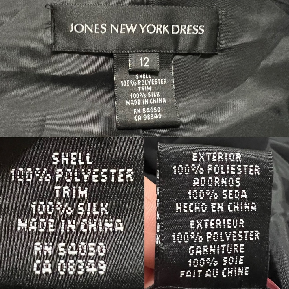 Jones New York Chiffon‎ Beaded Sparkle in Black - Picture 12 of 12